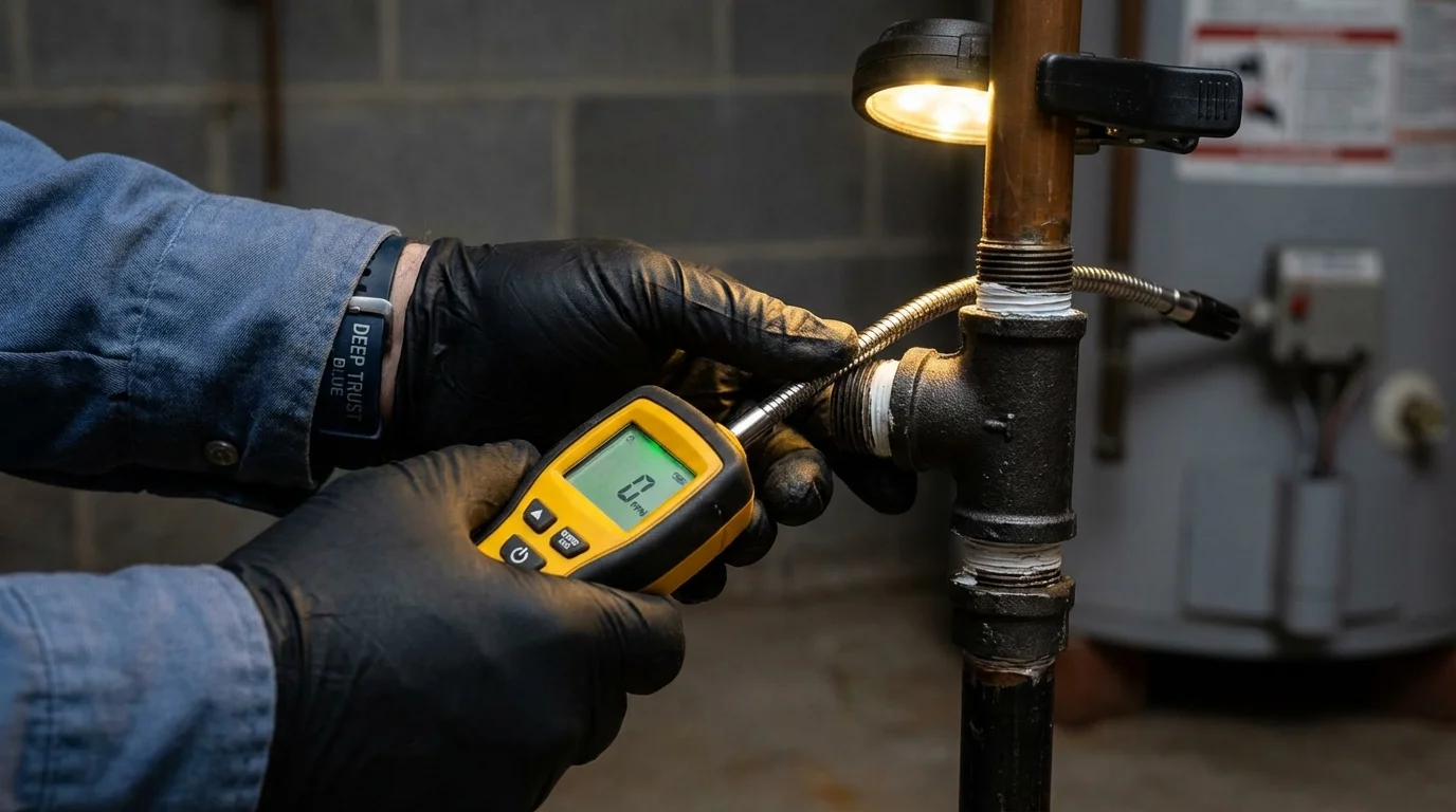 Gas leak detection with electronic sniffer by Johns Plumbing LLC in Bosque Farms